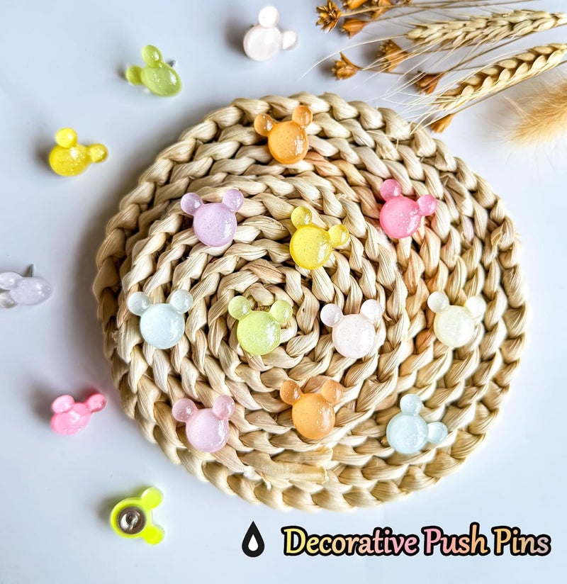 Tandarui 30Pcs Push Pins,Decorative Push Pin,Cute Thumb Tacks Cute Office Decor for Cork Board Bulletin Board,Desk Accessories Aesthetic,Classroom Decor,Business Home Decor（30-Mouse） - Image 4